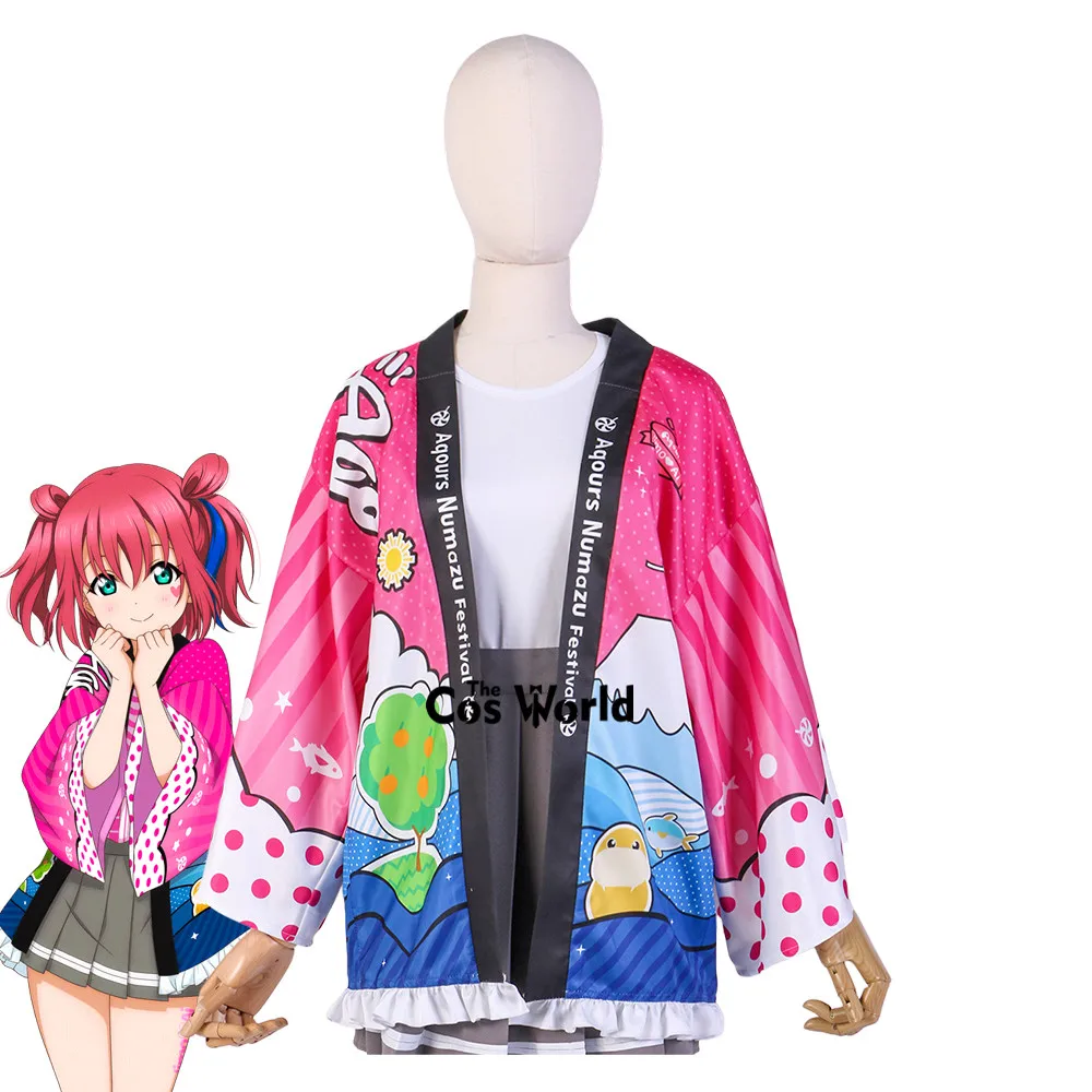 Love Live Sunshine Aqours Numazu Festival Takami Chika Kurosawa Ruby Watanabe You Haori Yukata Outfits Anime Cosplay Costumes