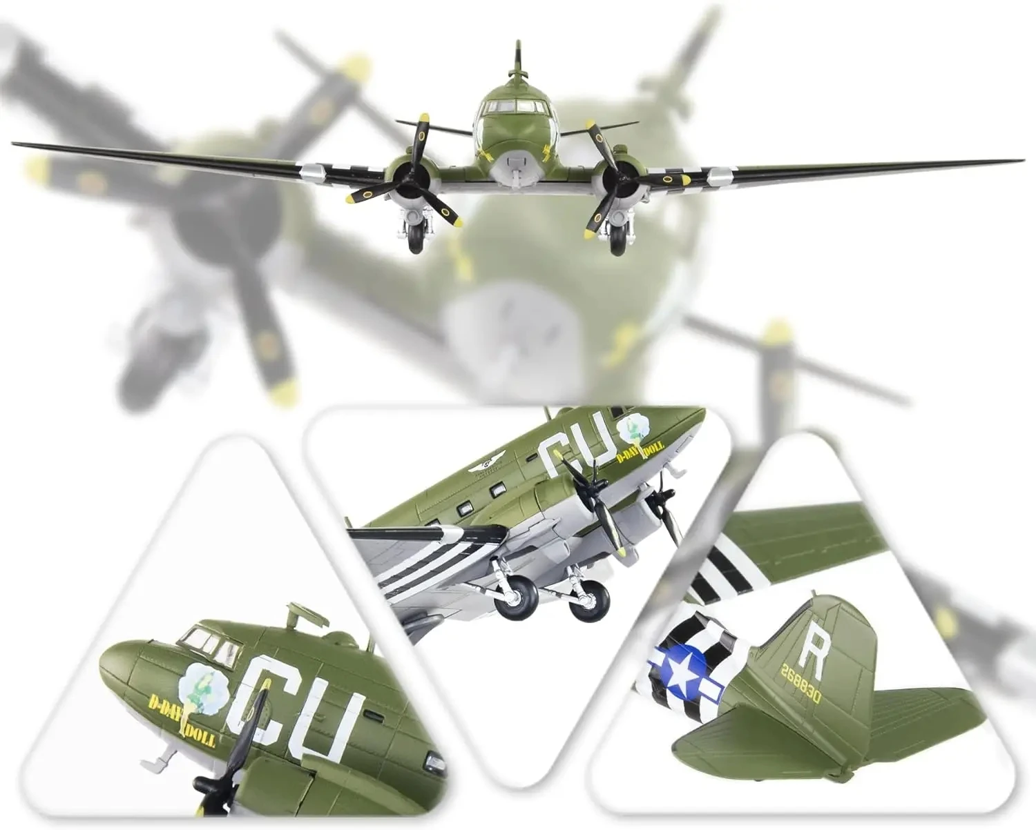 1/100 C-47 Transport Aircraft Plane Metal Aircraft Model Diecast Plane Model for Collection or Gift