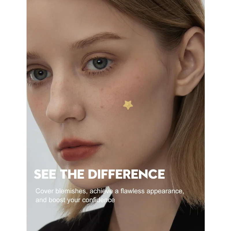 رقعة حب الشباب/البثور، رقع حب الشباب الغروانية المائية على شكل نجمة احترافية. تناسب عيوب مختلفة، ملصقات بقعة لطيفة غير مرئية ممتصة للزيت