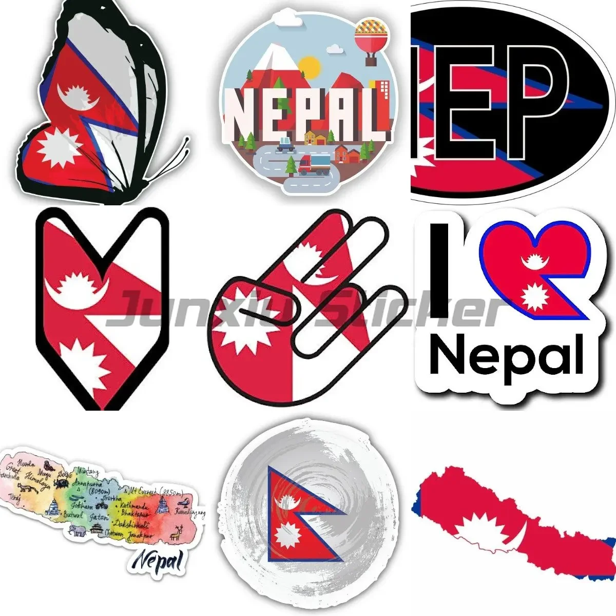 

Nepal art Flag Decal Vinyl Motorcycle Wall Rooms Truck Wrap Car Van Bumper Window Laptop customizable