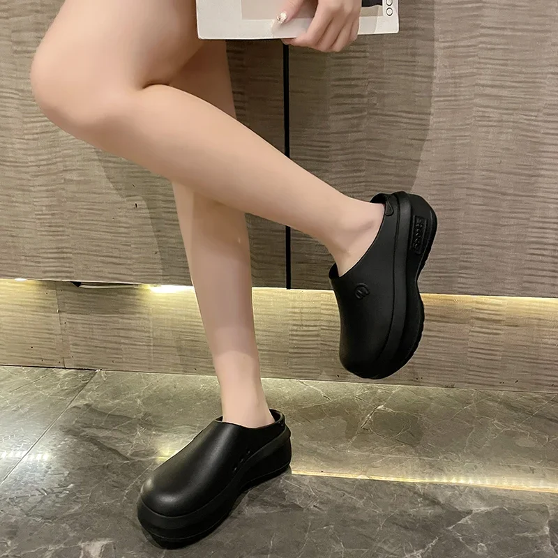 المرأة الصيف سميكة سوليد النعال إيفا خفيفة الوزن المضادة للانزلاق الارتفاع المرأة الصنادل كسول أحذية الشارع العصرية أحذية الشاطئ