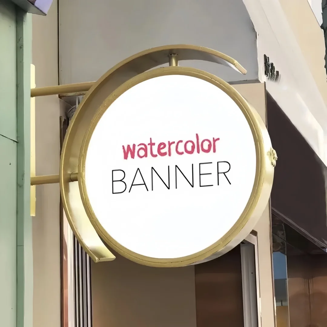 Outdoor Custom Aluminum lightbox sign Led Round Light Box Projecting Sign Double Sided Advertising Sign Billboard for Business