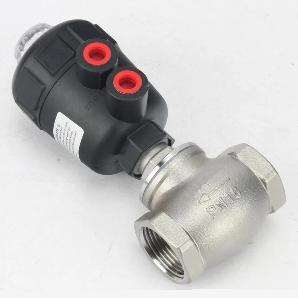 

1-1/2" DN40 BSP Stainless Steel 304 Single Acting Air Actuated T Type Angle Seat Valve Normally Closed / Open