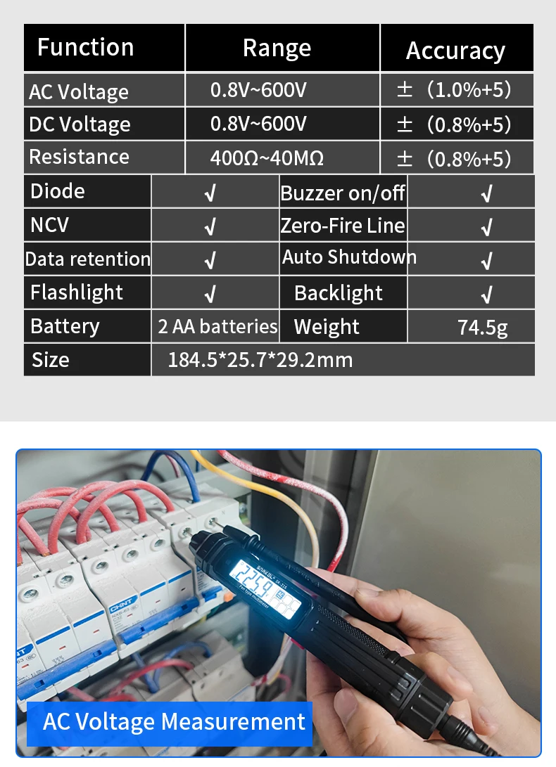 SANKOL SK-216/SK-216B Digitalmultimeter 4000 Zähler NCV Spannungsdetektor Stift Auto-Range Kapazitäts-Ohm Hochpräzisions-Tester – Detail 11