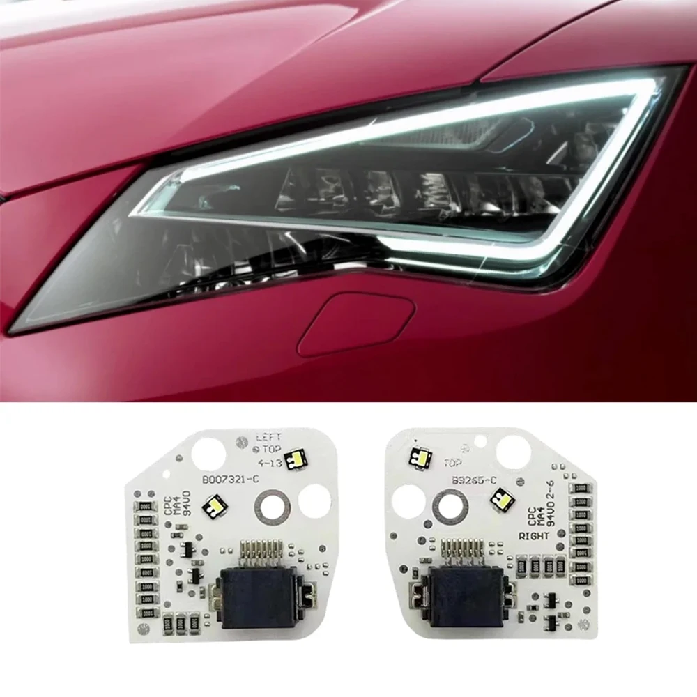 

For Seat Leon MK3 5F Cupra 2013-2016 DRL 5F0941475 5F0941476 LED Daytime Running Lights Board Replace OEM White Angel Eyes