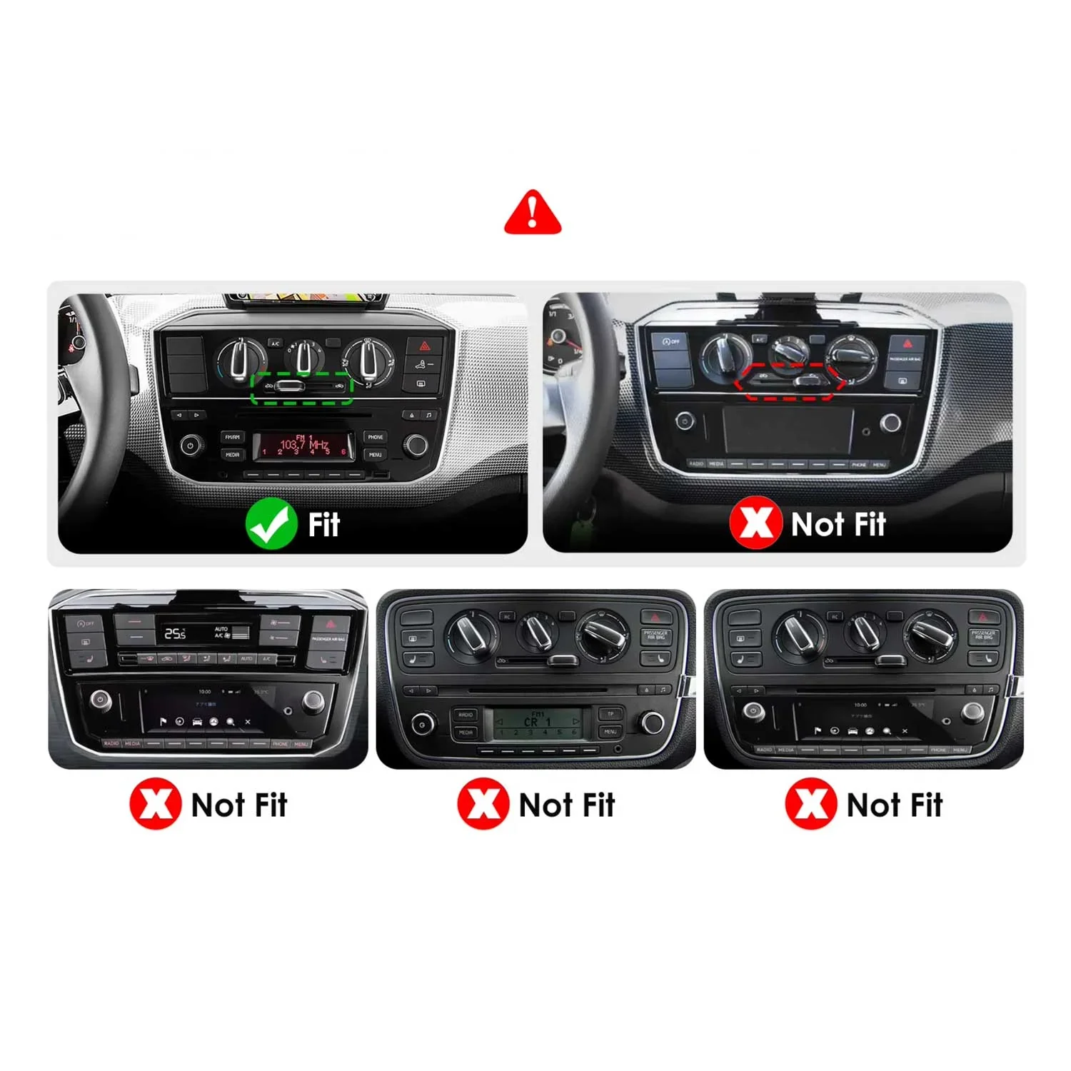2 Din Android Autoraido For Volkswagen UP! 2017 -2023 Car Radio Multimedia Player Stereo Carplay Navigation GPS BT Touch Screen