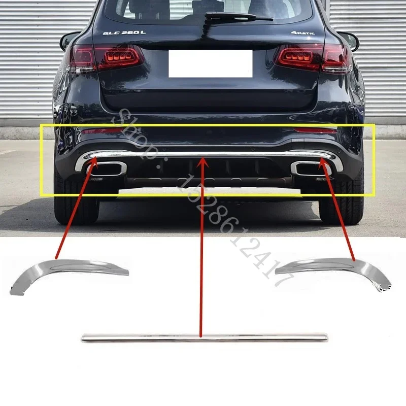 

Для Mercedes-Benz GLC W253 2020 2021 2022, автомобильные аксессуары, ABS, яркая полоса заднего бампера и декоративная полоса заднего бампера, накладка