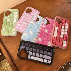 Compatible for Iphone 11 16 13 Case IPhone 13 12 15 11 14 16 Pro Max Creative Decompression Keyboard Carrtoon Colored Soft Case
