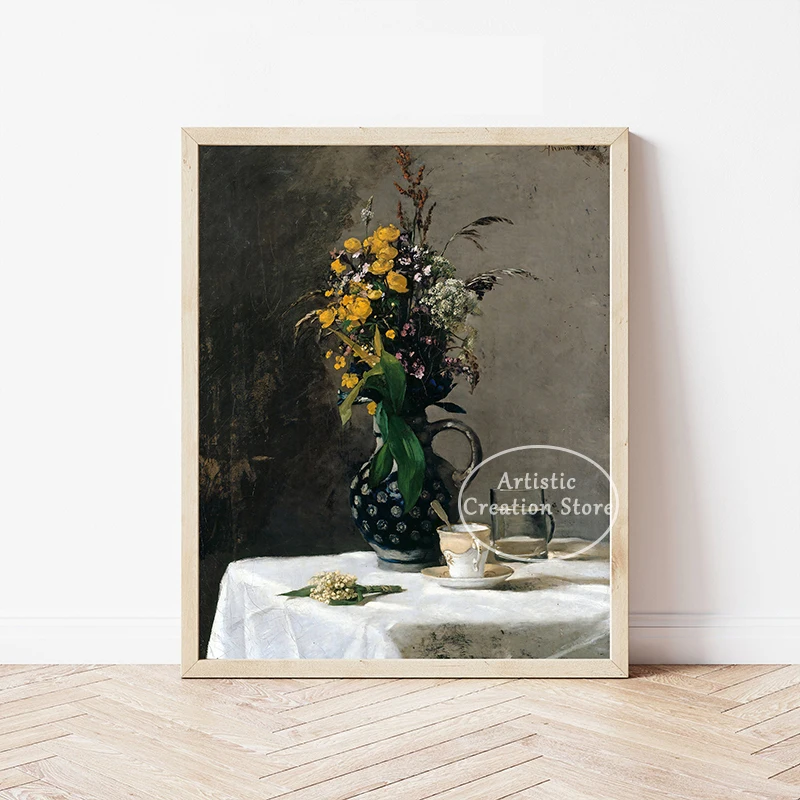 Spring Bouquet By Pierre Renoir Poster Vintage Floral Print Canvas Painting Wall Art Modern Farmhouse Wall Home Decor Gifts