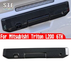 For Mitsubishi Triton L200 6TH 2024 2025 Car Accessories Rear Door Handle Trunk Cover Trim Molding Decoration Stickers W4