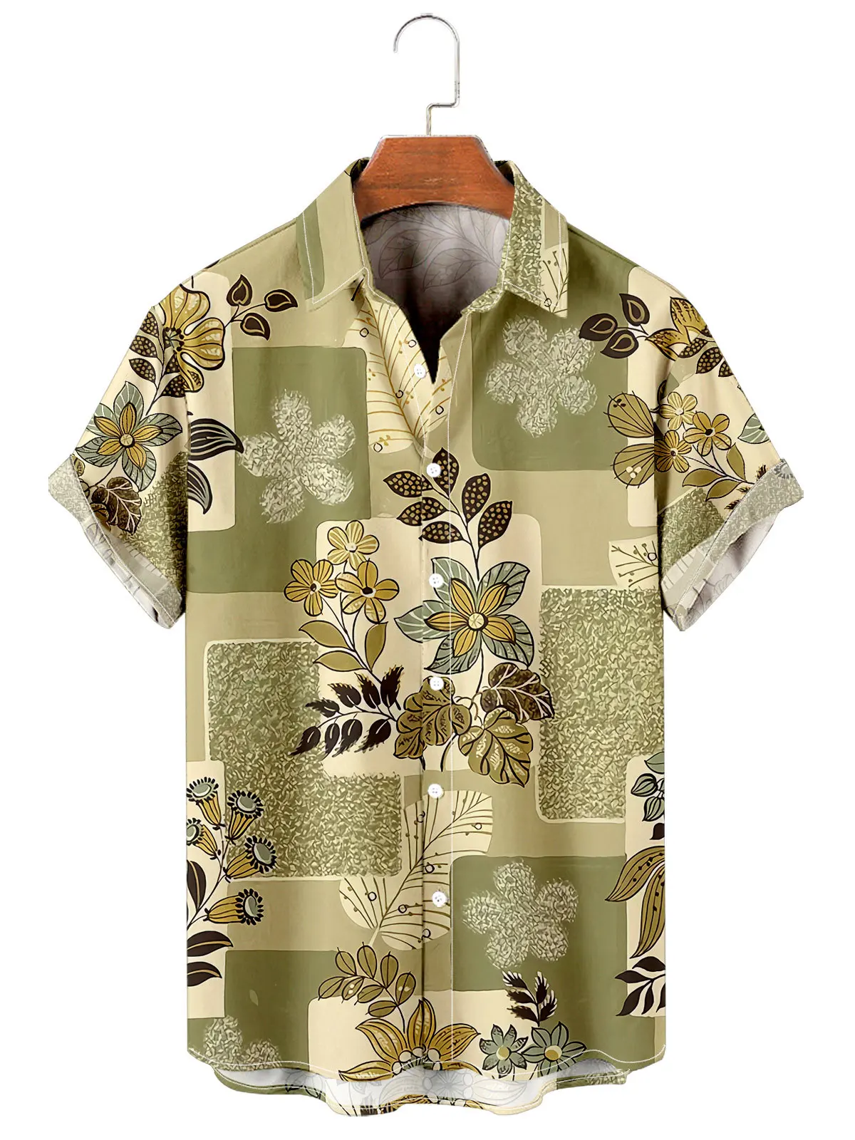 

Men's Fashion Hombre T-Shirt Hawaiian Shirt Botanical Floral Elements 3D Printed Comfortable Casual Short Sleeve Beach Oversized