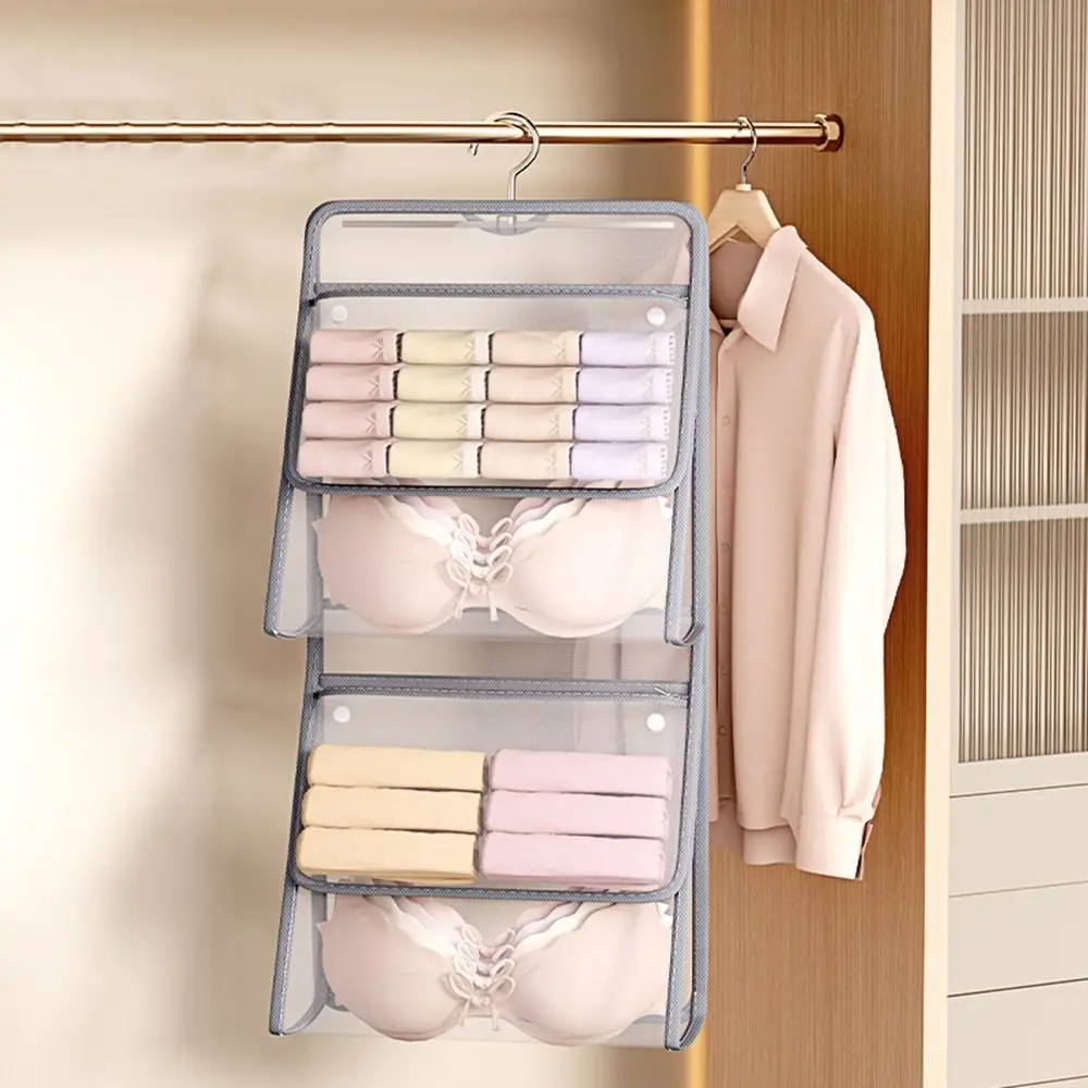 

Wall-Mounted Hanging Storage Mesh Bag Breathable Large Capacity Underwear Storage Hanging Bag Foldable Washable