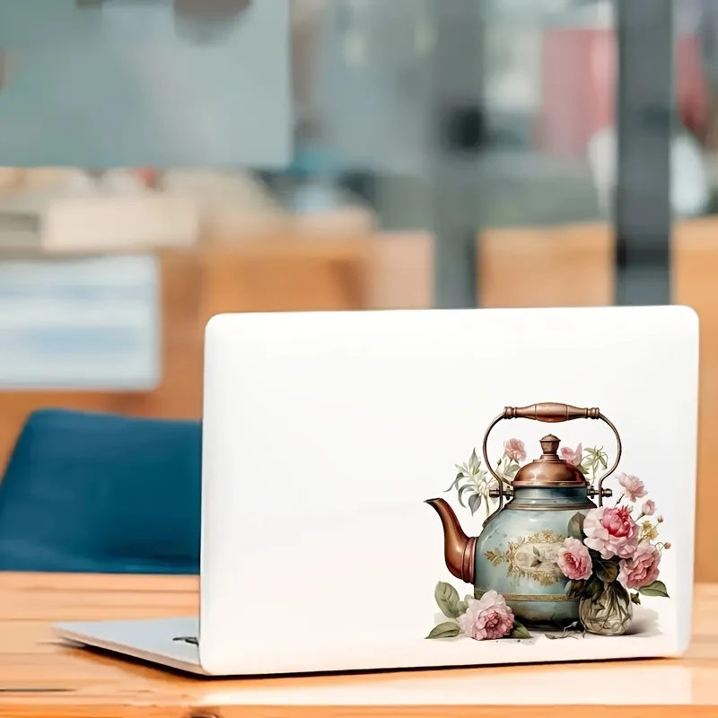 

Vintage Floral Teapot Decorative Sticker for Car, Laptop, Phone & Wall