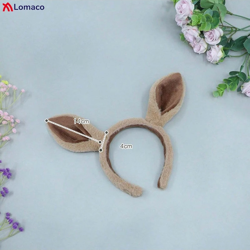 Carino peluche orecchie di cavallo cerchio per capelli pelliccia sintetica asino orecchio fascia pelosa fasce per capelli Lolita ragazza donna festa accessori cosplay oggetti di scena