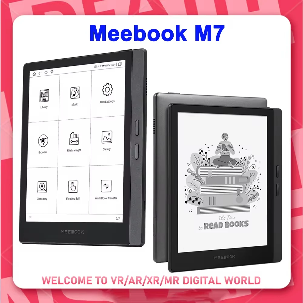 Original Meebook M7 Ebook Reader 3GB+32GB 300ppi Meebook M7 Ereader 6.8'' E-book Reader Carta1200 E-ink Screen Open Android 11