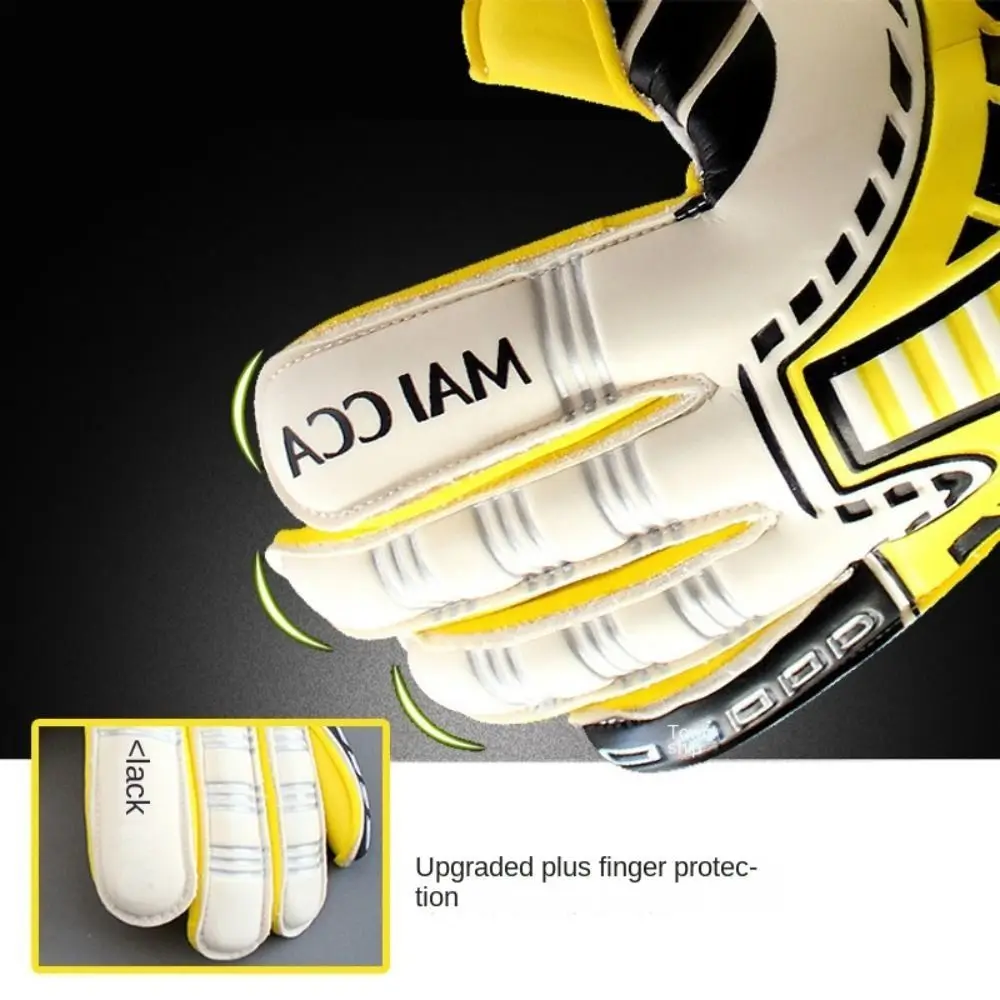 Finger Protection Goalkeeper Gloves Wear Resistant Antiskid Latex Gloves Mesh Double Layer Wrist Adult Goalie Gloves