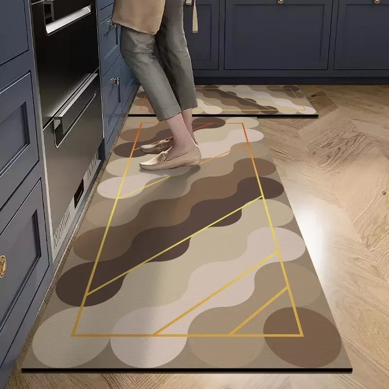 Modern minimalist kitchen mats waterproof anti-fouling PVC oil-proof soft carpet easy care balcony non-slip rugs Ковер Tapis 러그