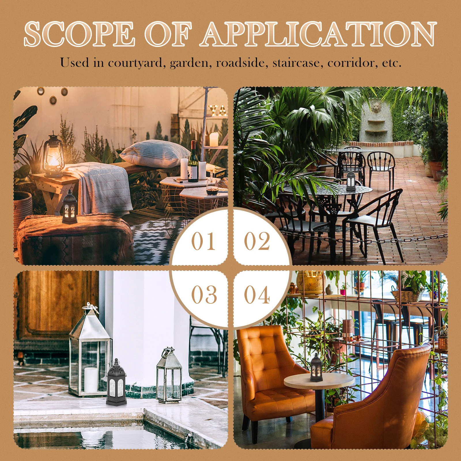 

Creative Electronic Light Lanterns for Eid Festival Black Desktop Night Lamp with Warm Atmosphere 3D Artistic for Indoor