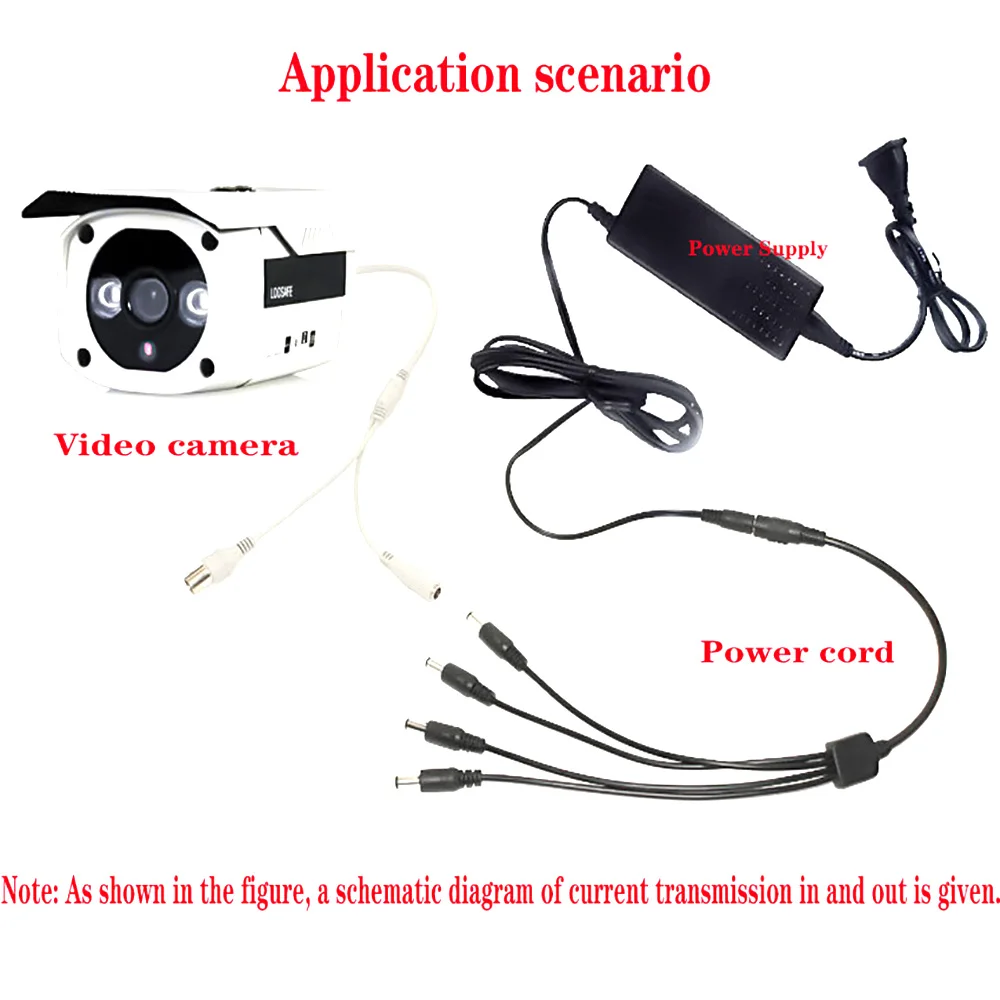 dc 5v 12v power splitter connector plug1 female to 2 3 4 5 6 8 male,cctv cable, cctv accessories, power supply adapter 5.5*2.1mm