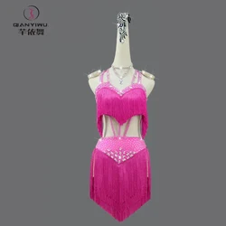 Latin Dance Suit Girls Stage Sports Clothing Dancewear Skirt Party Dresses Prom for Women Wear Competition Costume Standard ball