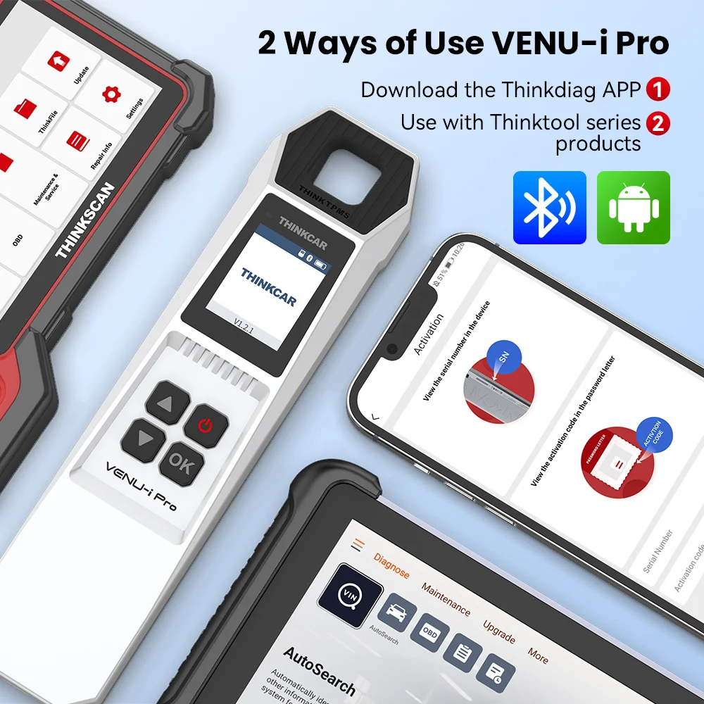 THINKCAR VENU IPRO Tire Pressure Inspection Tool 315MHz/433MHz TPMS Tire Repair Tool Sensor Activation Diagnostic Tool For 689BT