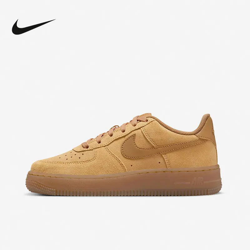 

Nike Youth Air Force One Comfort Casual Sneakers Wheat Color Board Shoes HQ7476-700