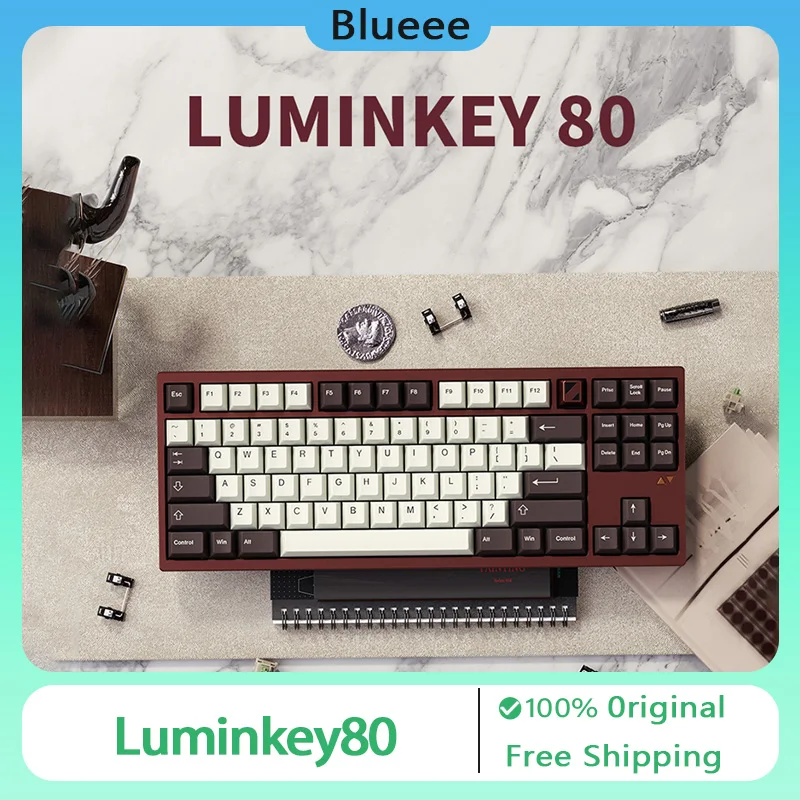 Luminkey80 Mechanical Keyboard Kit Aluminum Alloy Anodize Customize 3 Mode Hot-Swap RGB Gasket Backlit PBT Keycaps Game Keyboard