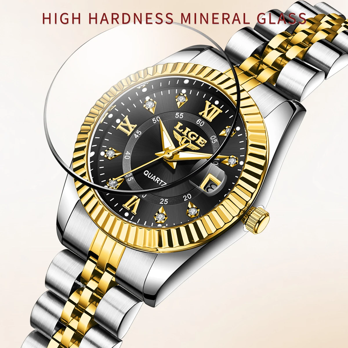 LIGE Fashion Creative Steel Band Women's Quartz Wristwatches Waterproof Sport Date Watch For Women Elegant Bracelet Women Watch