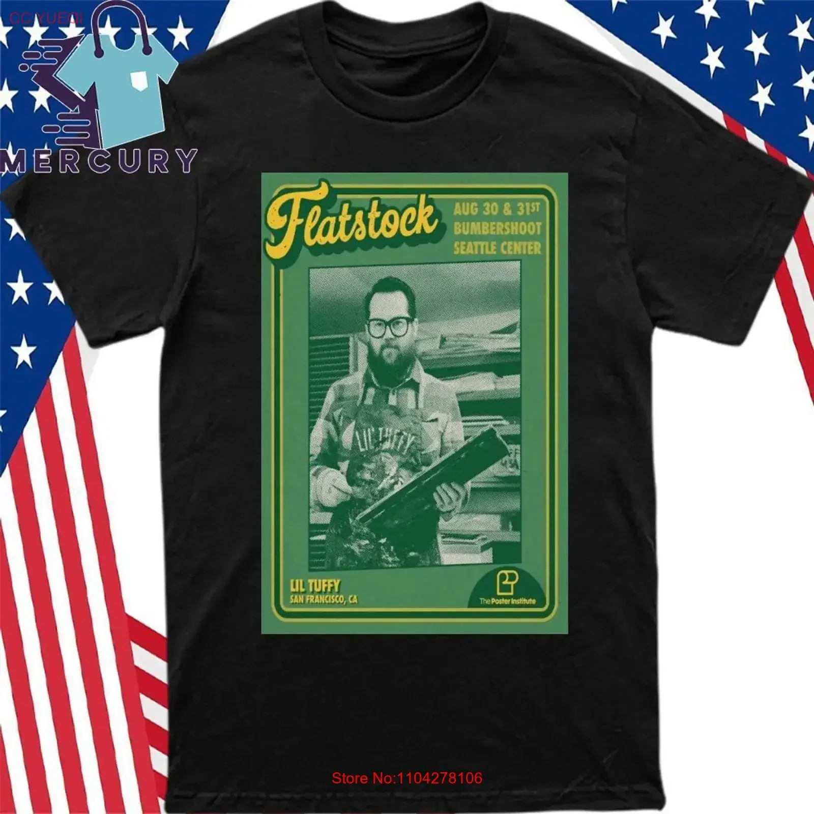 Flatstock Aug 30 31 2025 In San Francisco CA Poster T Shirt vintage Washed Comfortable designer clothes streetwear Soft