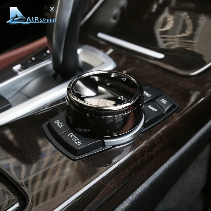 For BMW X1 X4 F15 X5 F16 X6 1 2 3 5 Series F10 F20 F30 F34 ABS iDrive Multimedia Button Knob Cover Black Interior Accessories