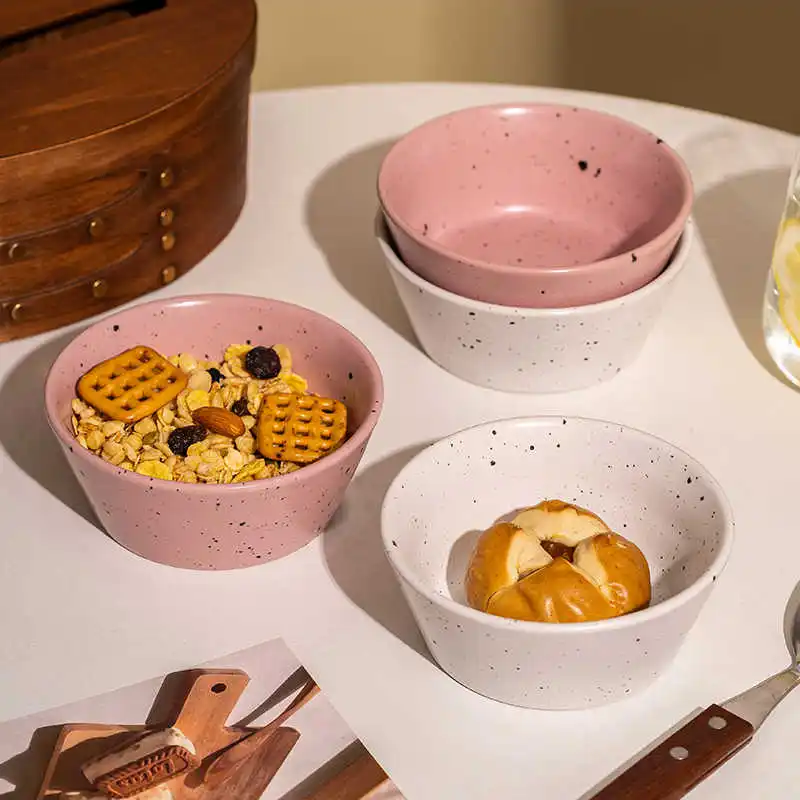 Ink Splash Ceramic Bowl Household Rice Bowls Yoghurt Breakfast Bowl Small Salad Bowls Tableware