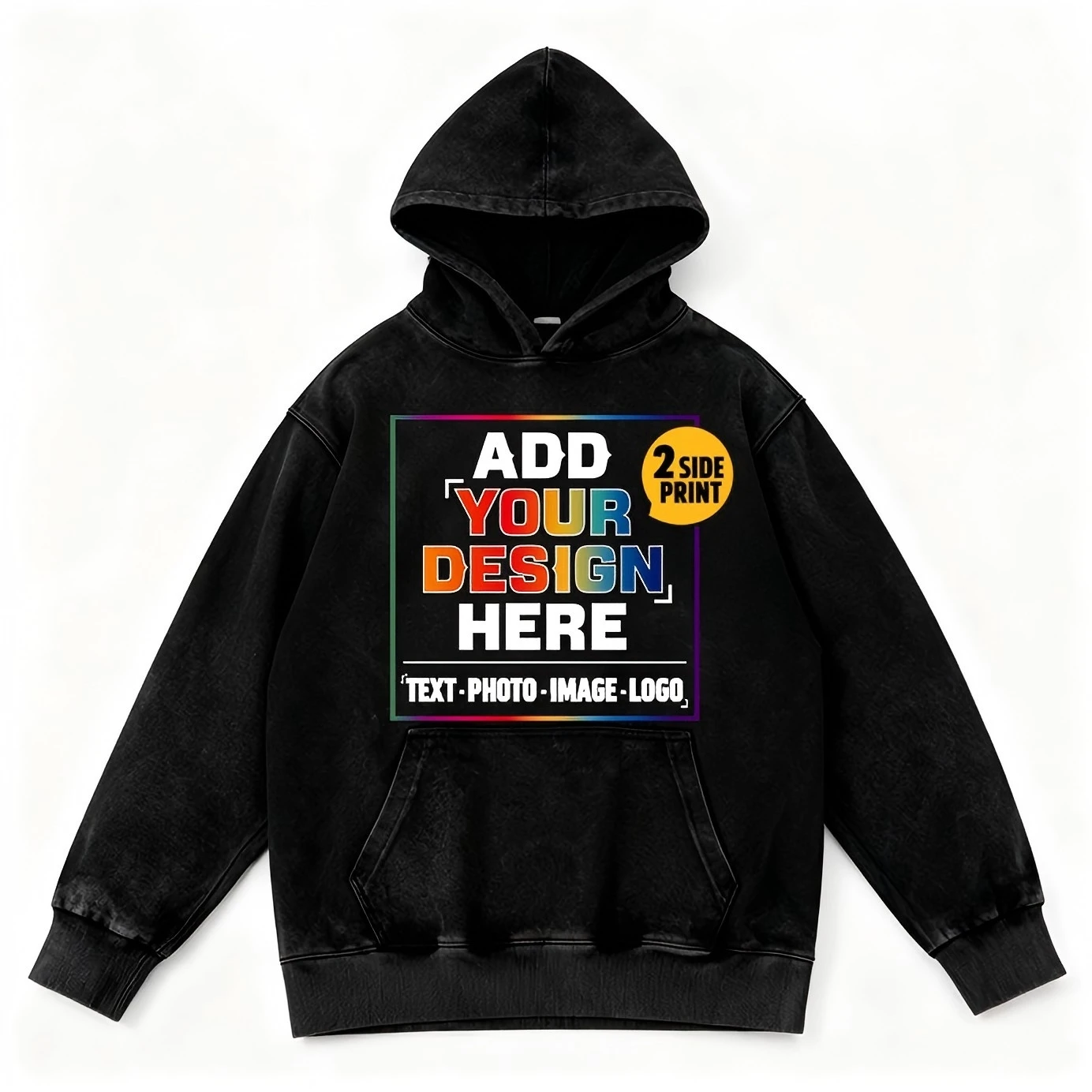 التخصيص خمر هوديي غسلها | الرجعية السوداء | أسلوب المستقبل | سويت شيرت للجنسين | هوديي ثقيل الوزن | هوديي القطن #1