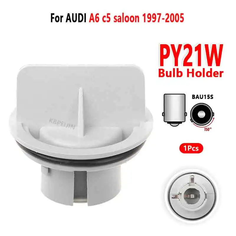 For AUDI A6 C5 Saloon 1997-2005 Turn Signal Light 1156 PY21W Bulb Holder Socket Base 3b0953123c 1Pc