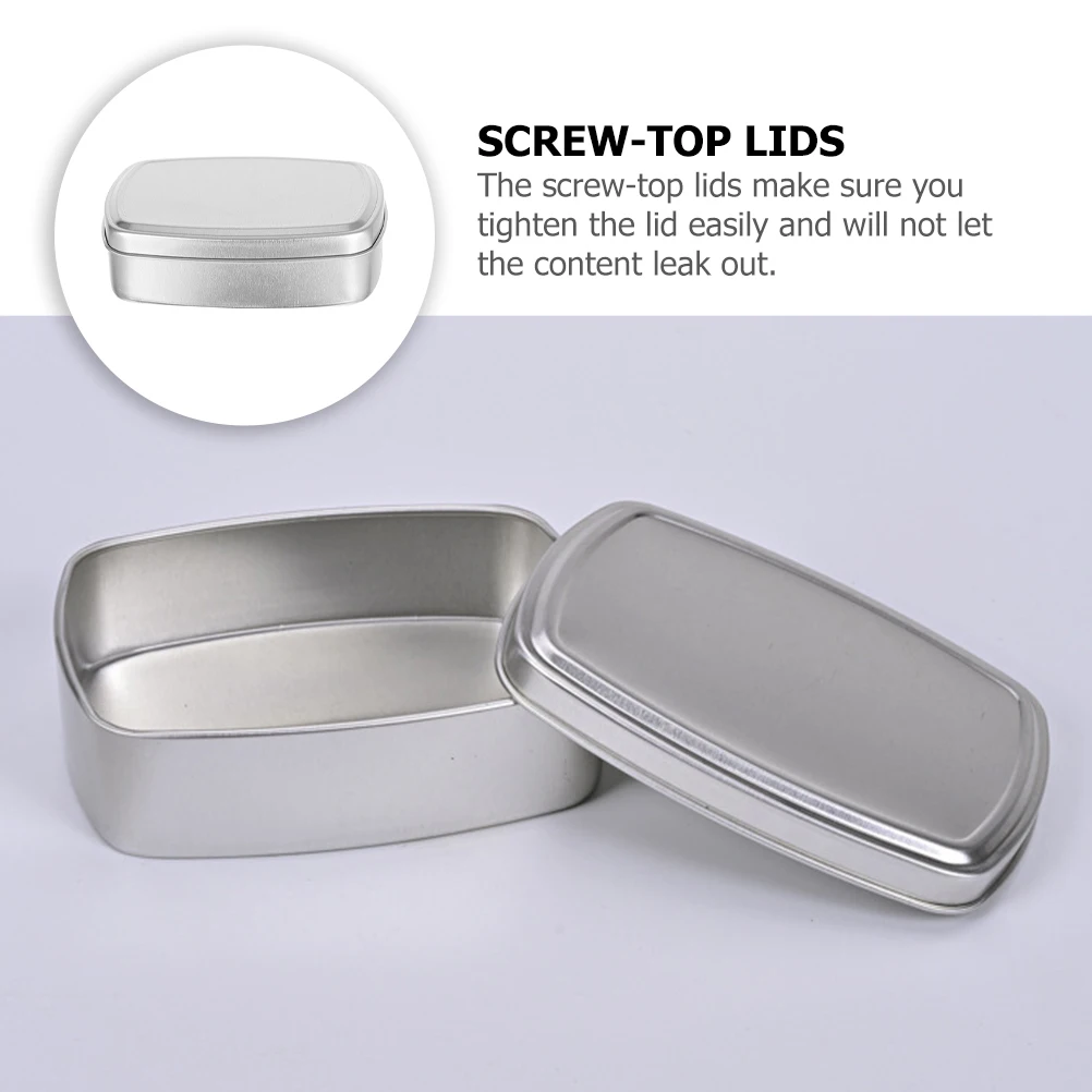

4pcs Aluminum Box Scent Containers Lid Mini Storage Small Metal Soap Boxes Refillable Cans Travel Portable Empty Tin for Pills