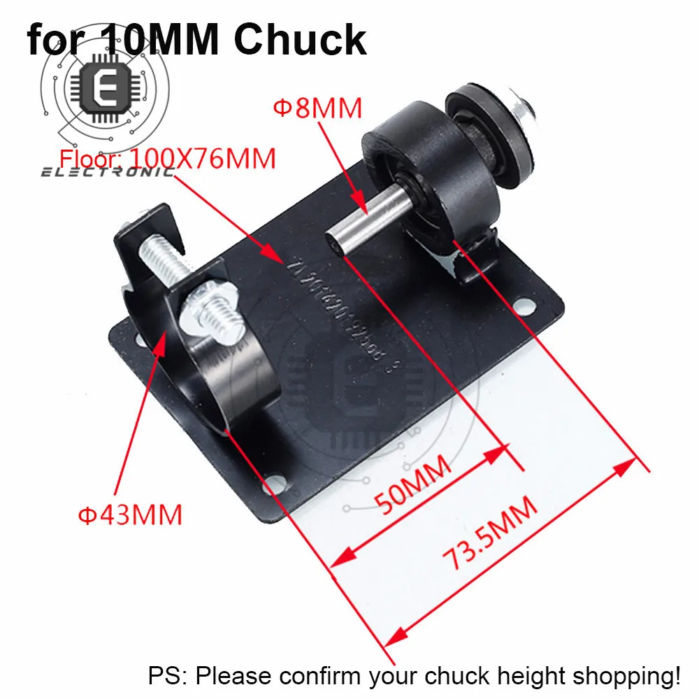 10mm / 13mm Electric Drill Cutting Seat Stand Holder Sets with 2 Wrenches And 2 Gaskets for Polishing / Grinding