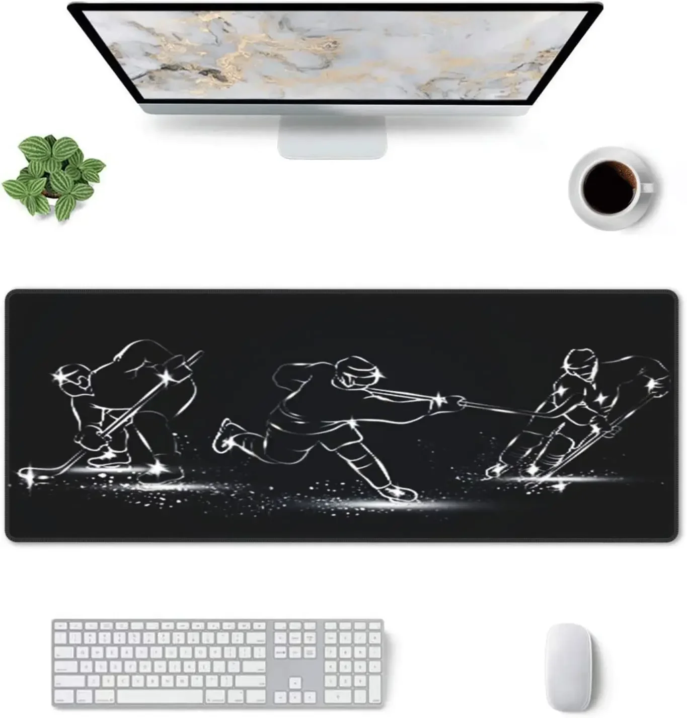 Ice Hockey Players Gaming Mouse Pad with Stitched Edges Mousepads Laptop Large 400x900mm Desk Mat XXL 2024 New Product Promotion