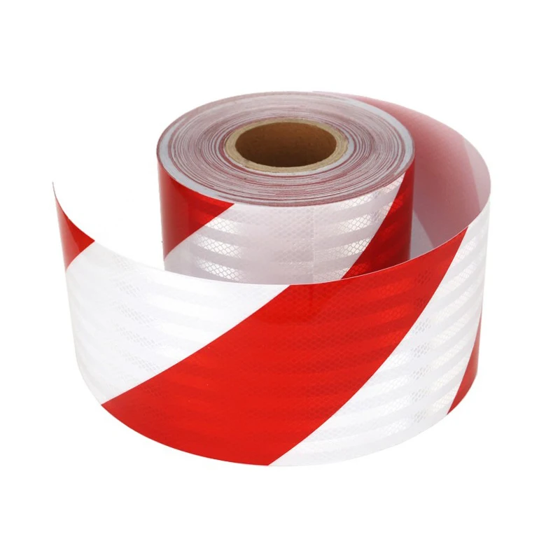 Red/White Waterproof Warning Tape Strip Stickers Warning Light Reflector Protective Sticker Reflective Film Truck Safety Mark