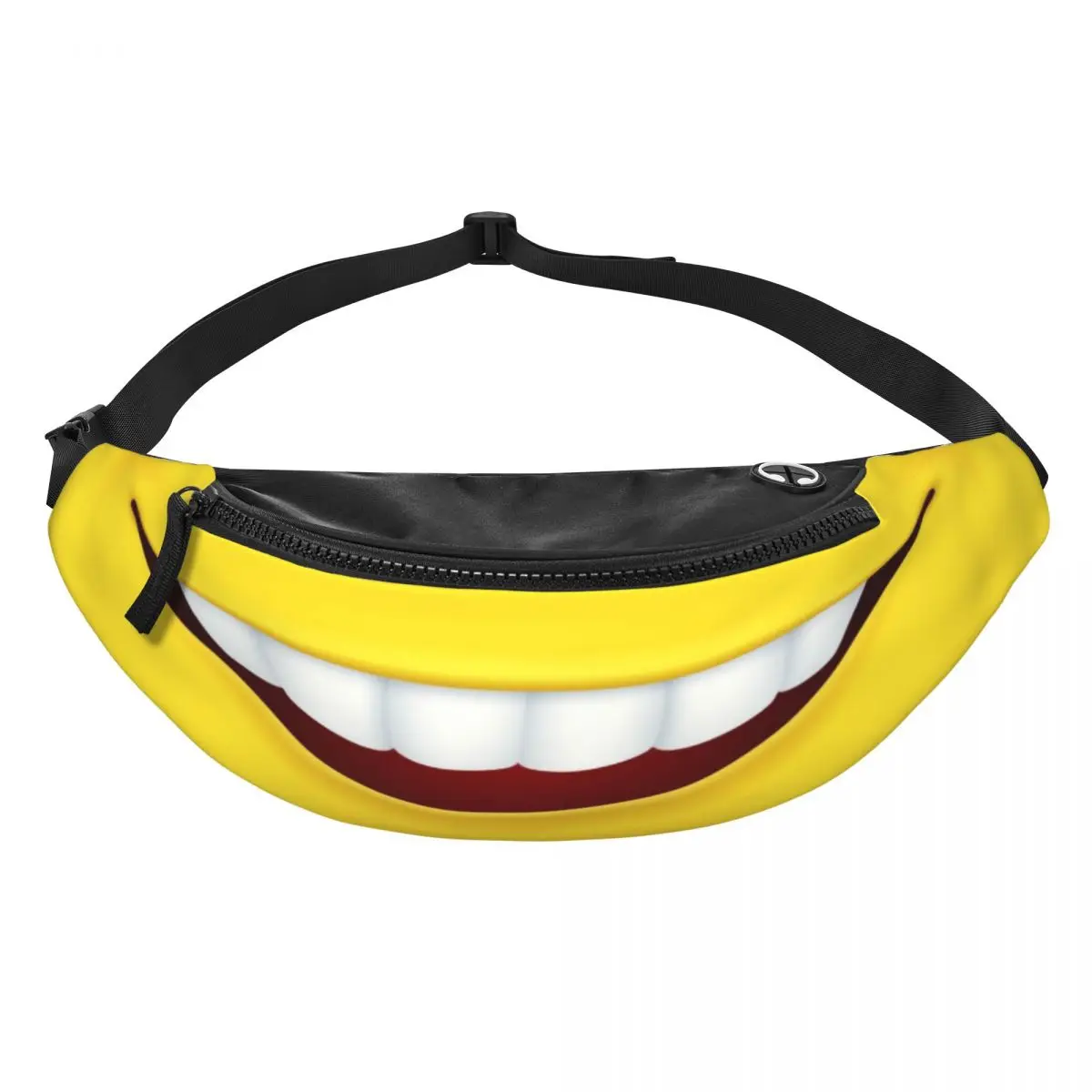 Grappige Smile Tanden Mond Fanny Pack Mannen Vrouwen Mode Cartoon Smile Crossbody Heuptas Voor Lopende Telefoon Geld Zakje