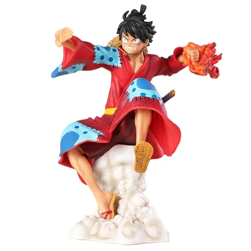 

Anime One Piece Four Emperors Fists Of Fire Kimono Monkey·D·Luffy Roronoa Ace Pvc Action Figure Collectible Model Toy BOX 21CM