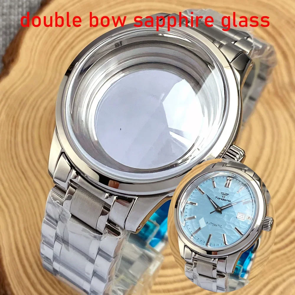 

20bar Dive Polish Watch Case for NH34 NH35 ETA2824 PT5000 SW200 316L Steel Wristwatch Case Double Bow Sapphire Steel Band