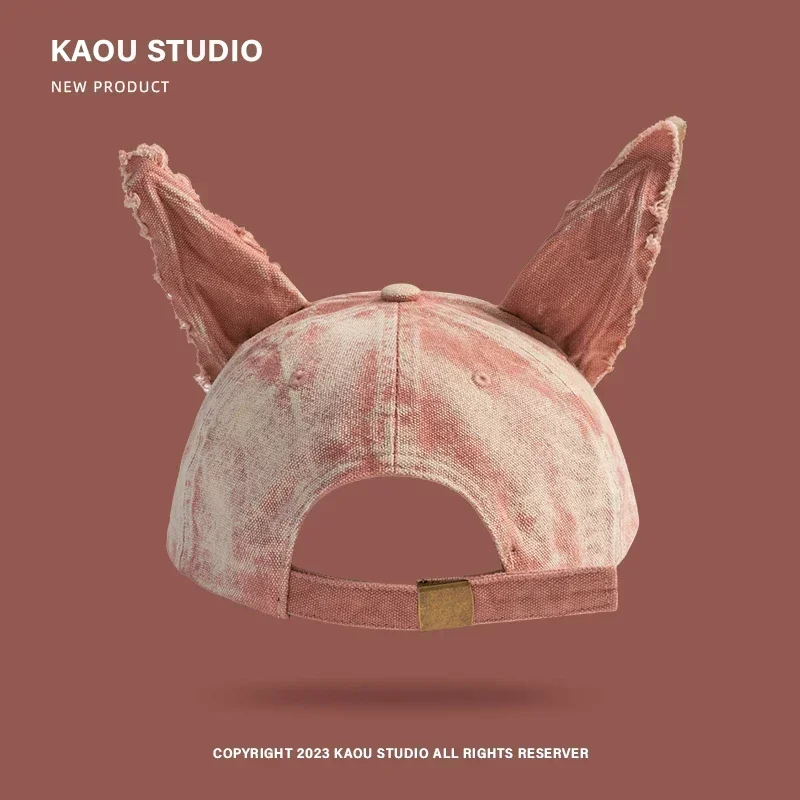 المتخصصة تصميم آذان كبيرة الدنيم قبعات البيسبول الرجال النساء Y2K الخريف جديد الشارع الاتجاه تنوعا الرجعية هول الحرفية الهيب هوب القبعات للجنسين