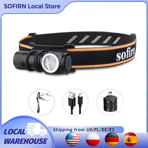 Sofirn HS10 USB C Rechargeable Mini 16340 Headlamp 1100lm TN3535 90CRI Angle Flashlight TIR Optics with Magnet Tail 2 Groups