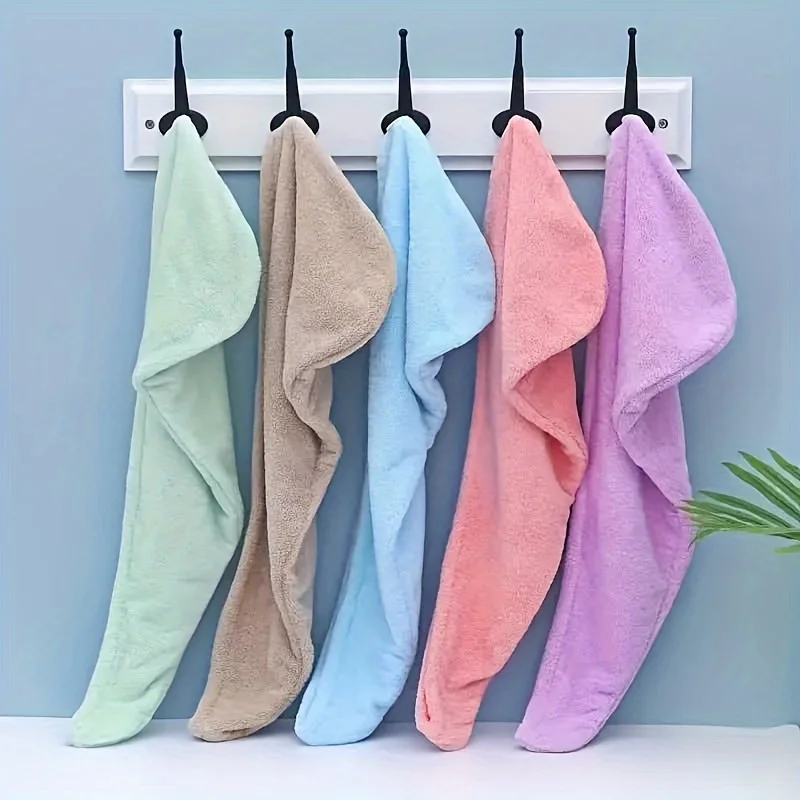 Quick Drying Hair Towel Wrap Coral Velvet Solid Water Absorbent Dry Hair Hat Bathroom Hair Washing Headband Quick Drying