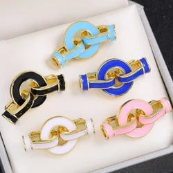 Juya DIY Women Needlework Baroque Pearls Jewelry Making Fittings 18K Gold Plated Enamel Decoration Fastener Lock Clasps Supplies