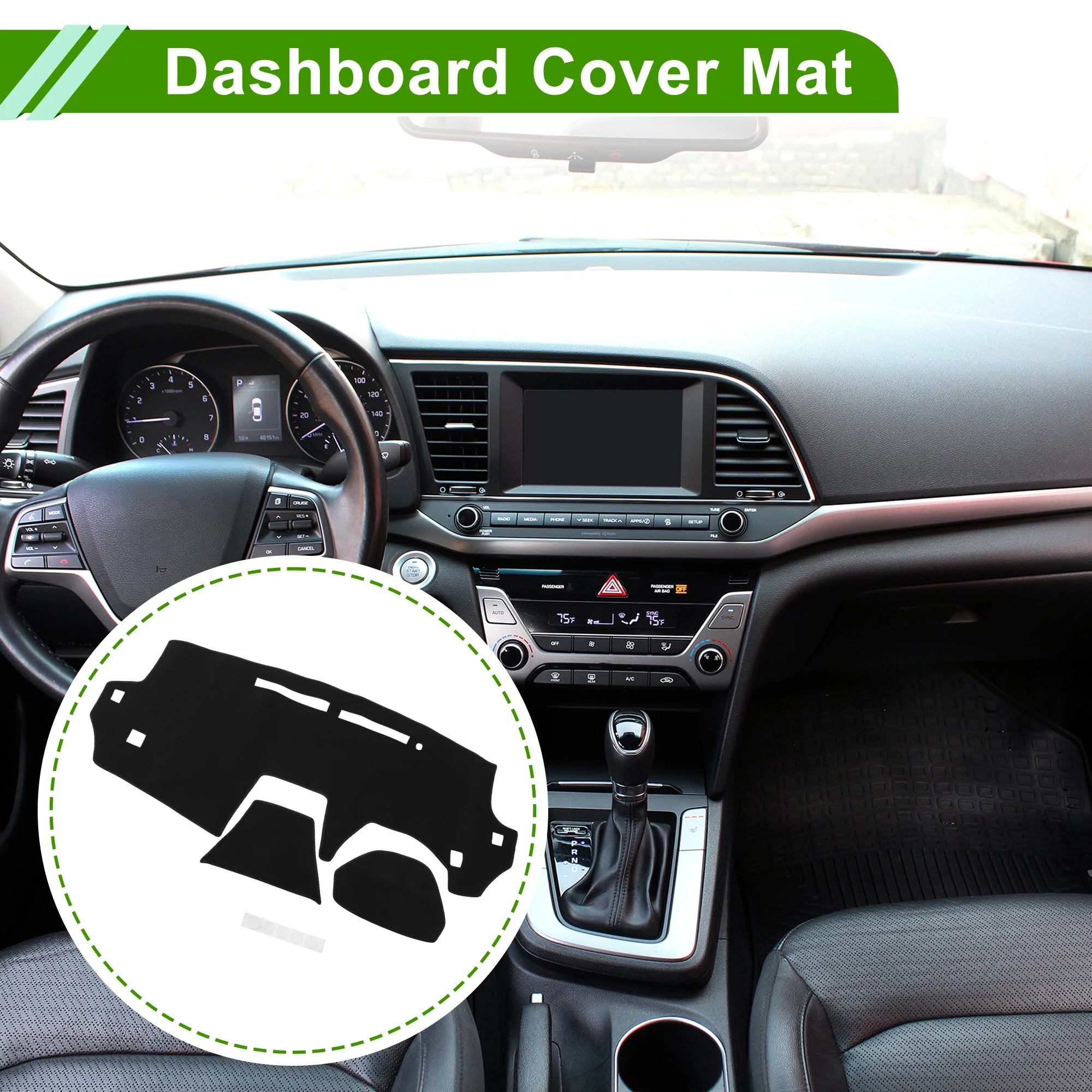 UXCELL Cubierta de Tablero para Daihatsu Move LA150S/LA160S Negro 1 Piezas Antideslizante