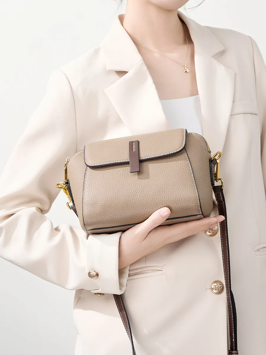 

100% Cowhide Genuine Leather Women's Shoulder Bag Fashion Daily Small Crossbody Bag Luxury Design Fmale Niche Bag As gift