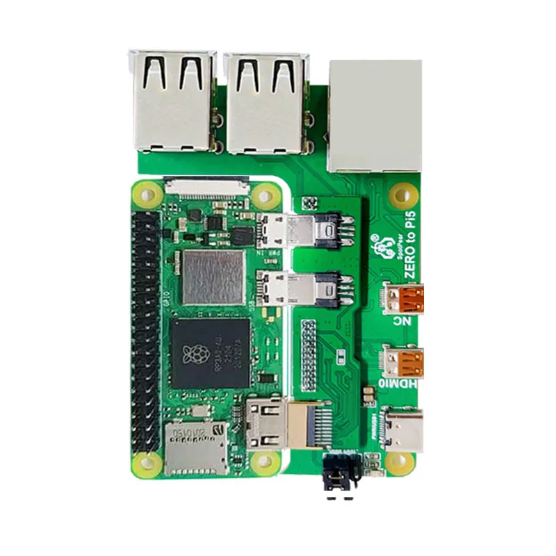 For Zero‑to‑Pi5 Interface Conversion Board USB HUB RJ45 For Raspberry Pi 5 Form‑Factor