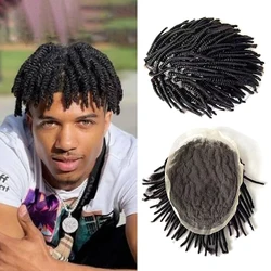 Full Lace Toupee Wigs For Black Men Kinky Curly Afro Wig For Men Breathable Male Hair Prosthesis 100% Natural Hair System Unit