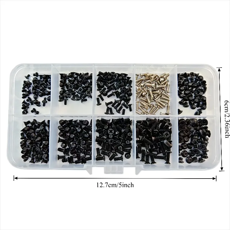 Computer Notebook Repair Screws 250pcs/500pcs Boxed, Cross Countersunk Self-Tapping Screws, Flat Head Screw Combination Kit image 5