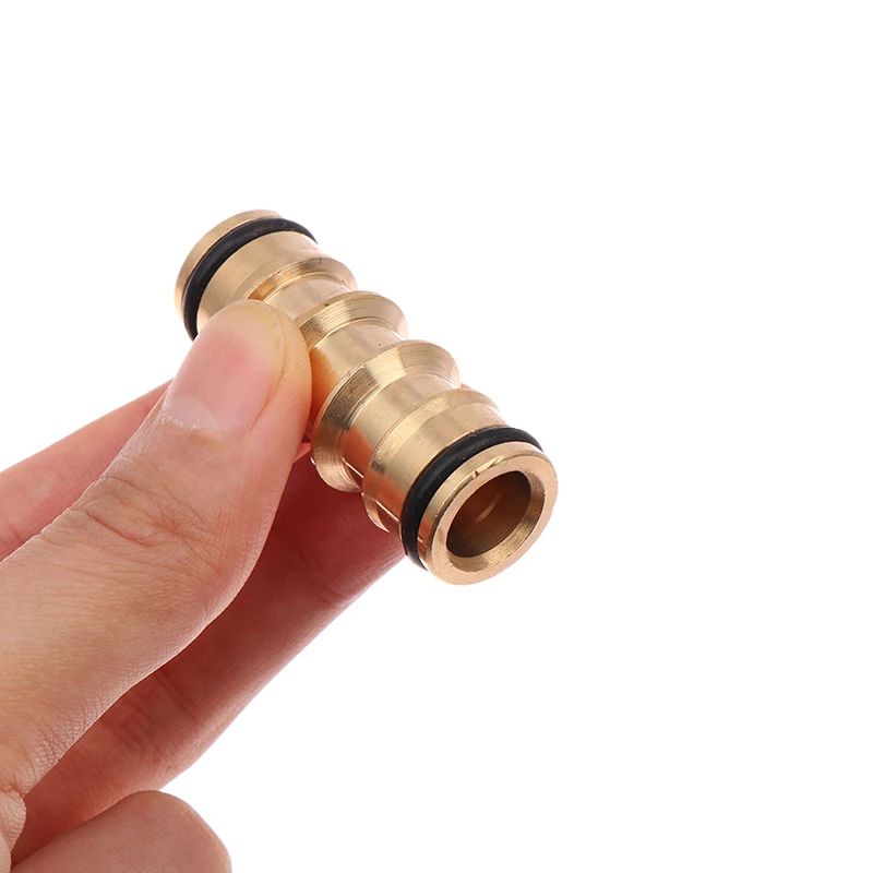 Garden Brass Hose Connector Joiner Coupler 2 Way Watering Water Pipe Tap Male Water Pipe Repair Extension Joint